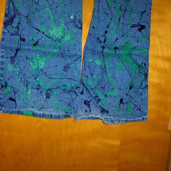Zana Di Womens Blue Jeans 24 Hand Painted - Picture 7 of 13